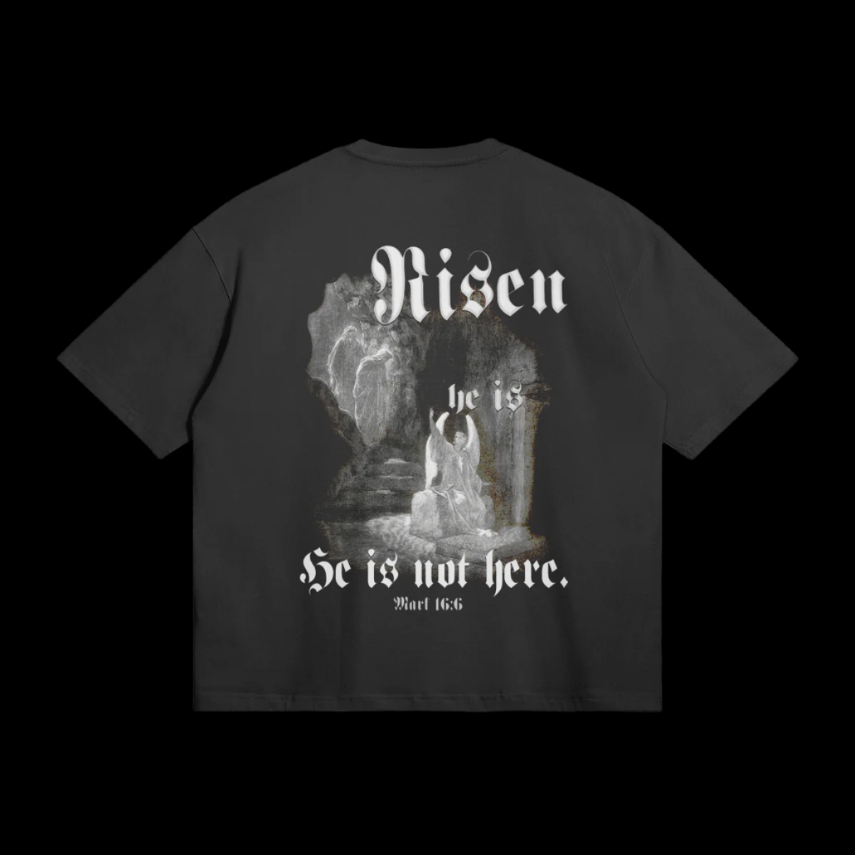 "He Is Risen" Mark 16:6 Weighted T-Shirt